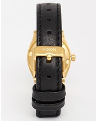 Nixon Small Time Teller Black Leather Watch