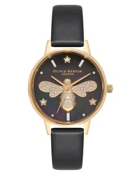 Olivia Burton Sparkle Bee Leather Watch
