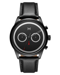 MVMT Sportluxe Chronograph Leather Watch