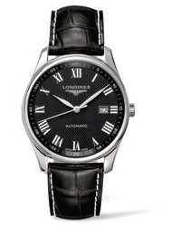 Longines Stainless Steel Alligator Leather Strap Watch