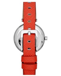 DKNY Stanhope Round Leather Strap Watch 28mm