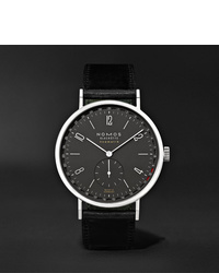 NOMOS Glashütte Tangente Neomatik Automatic 405mm Stainless Steel And Horween Cordovan Leather Watch Ref No 181
