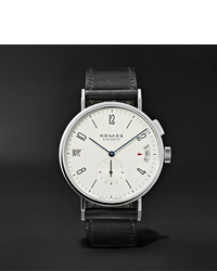 NOMOS Glashütte Tangomat Gmt Automatic 40mm Stainless Steel And Cordovan Leather Watch Ref No 635