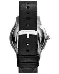 Emporio Armani Textured Leather Strap Watch 38mm