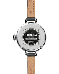 Shinola The Birdy 34mm Leather Strap Watch Black