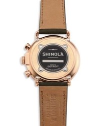 Shinola The Runwell Leather Strap Chronograph Watch