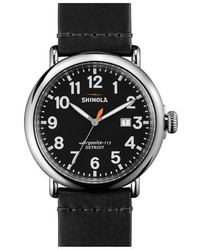 Shinola The Runwell Round Leather Strap Watch 47mm