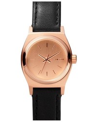 Nixon The Small Time Teller Leather Strap Watch 26mm