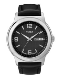 Timex Watch Black Leather Strap T2e561um