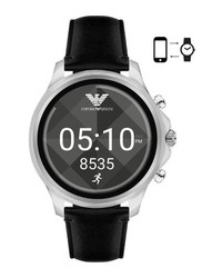Emporio Armani Touchscreen Leather Strap Smartwatch