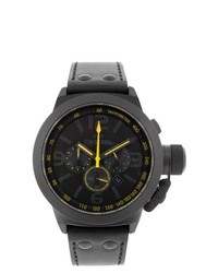 TW Steel Cool Black Leather Strap Watch