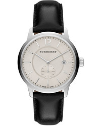 Burberry Unisex Swiss Black Leather Strap Watch 40mm Bu10000