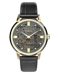 Timex Unveil Automatic Leather Watch