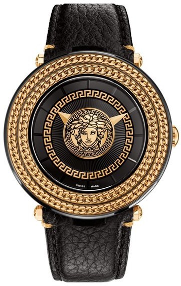 versace leather watch