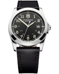 Swiss Army Victorinox Infantry Leather Watch Black