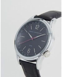 French Connection Watch With Black Leather Strap