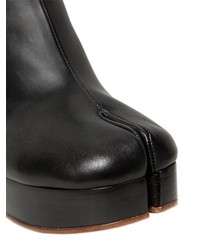 100mm Tabi Leather Wedge Ankle Boots