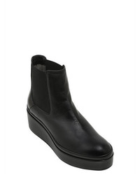 Janet & Janet 60mm Leather Wedge Ankle Boots