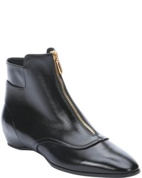 Tod's Black Patent Leather Hidden Wedge Ankle Boots