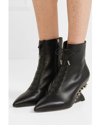 Salvatore Ferragamo Blevio Studded Leather Wedge Ankle Boots