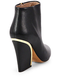 Chloé Chloe Leather Wedge Ankle Boots