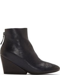 Marsèll Dark Blue Leather Wedge Ankle Boot
