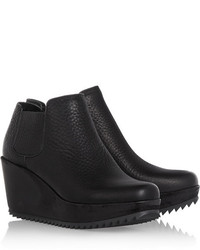 Pedro Garcia Fern Textured Leather And Suede Wedge Ankle Boots