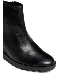 Nobrand Iron Leather Wedge Ankle Boots