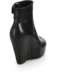 Rick Owens Leather Classic Wedge Ankle Boots