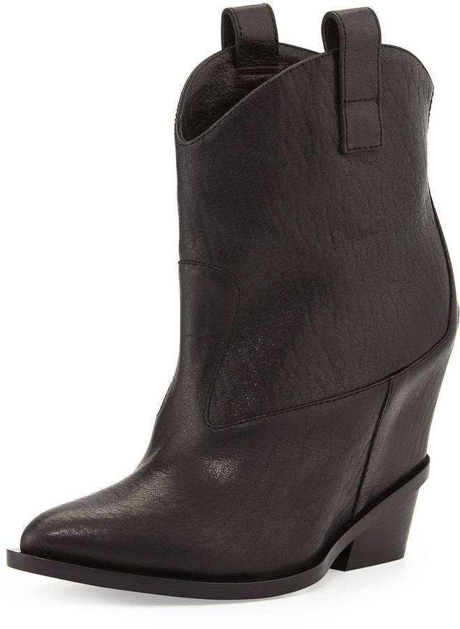 Giuseppe Zanotti Leather Hidden Wedge Ankle Boot Black, $1,580 | Neiman ...