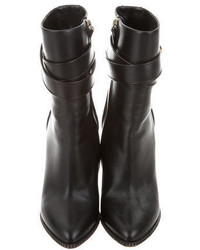 Givenchy Leather Shark Lock Wedge Ankle Boots