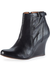 Lanvin Leather Wedge Ankle Boot Black