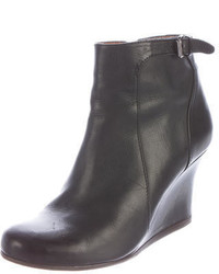 Lanvin Leather Wedge Ankle Boots