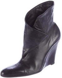 Helmut Lang Leather Wedge Ankle Boots