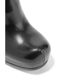 Rick Owens Leather Wedge Ankle Boots Black