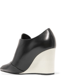 Lanvin Leather Wedge Ankle Boots Black