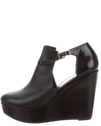 Robert Clergerie Leather Wedge Ankle Boots