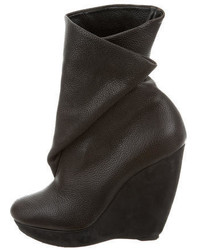 Balenciaga Leather Wedge Ankle Boots