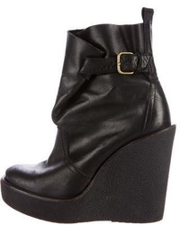 Pierre Hardy Leather Wedge Ankle Boots