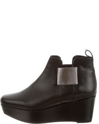 Robert Clergerie Leather Wedge Ankle Boots W Tags