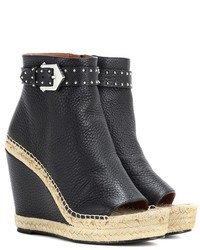 Givenchy Leather Wedge Espadrille Ankle Boots