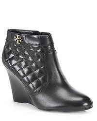 Tory Burch Leila Quilted Leather Wedge Ankle Boots
