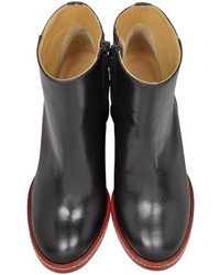 Maison Martin Margiela Mm6 Black Leather Ankle Boot