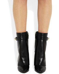 Givenchy Shark Lock Black Leather Wedge Ankle Boots