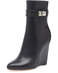 Givenchy Shark Lock Wedge Ankle Boot Black