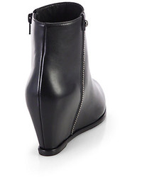 Stuart Weitzman Sidetrack Leather Wedge Ankle Boots