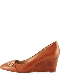 Tory Burch Sidney Crinkled Leather Wedge Pump