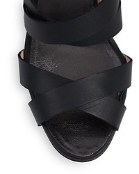 Manolo Blahnik Avola Strappy Leather Wedge Sandals