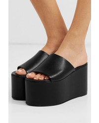 SIMON MILLE Blackout Textured Leather Platform Sandals