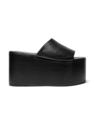 SIMON MILLE Blackout Textured Leather Platform Sandals